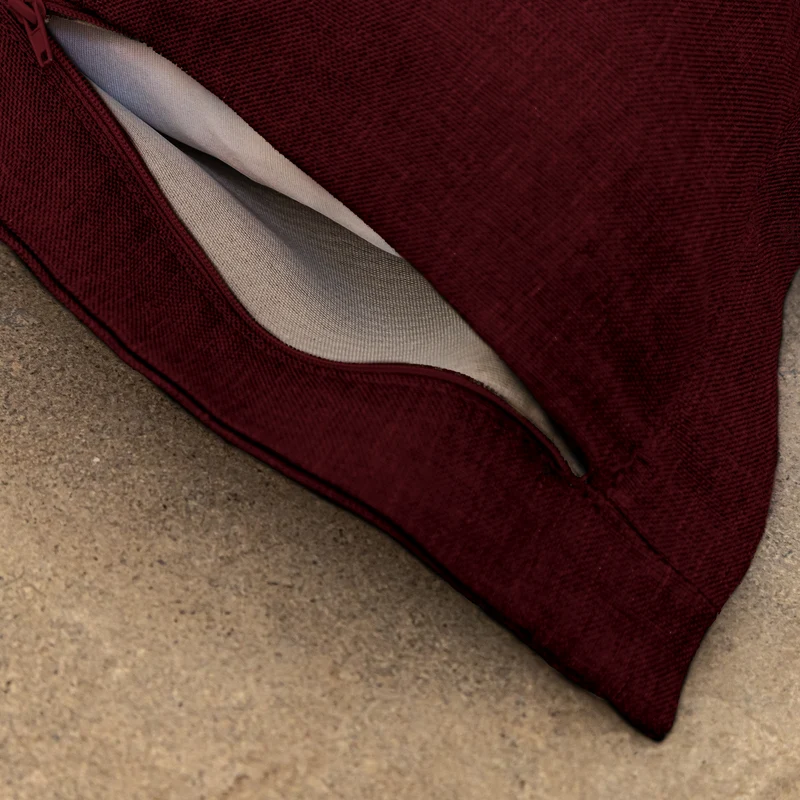 Pouf Géant XXL 190x155 Prune - Effet Lin & Mousse (Canapé de Sol Design)