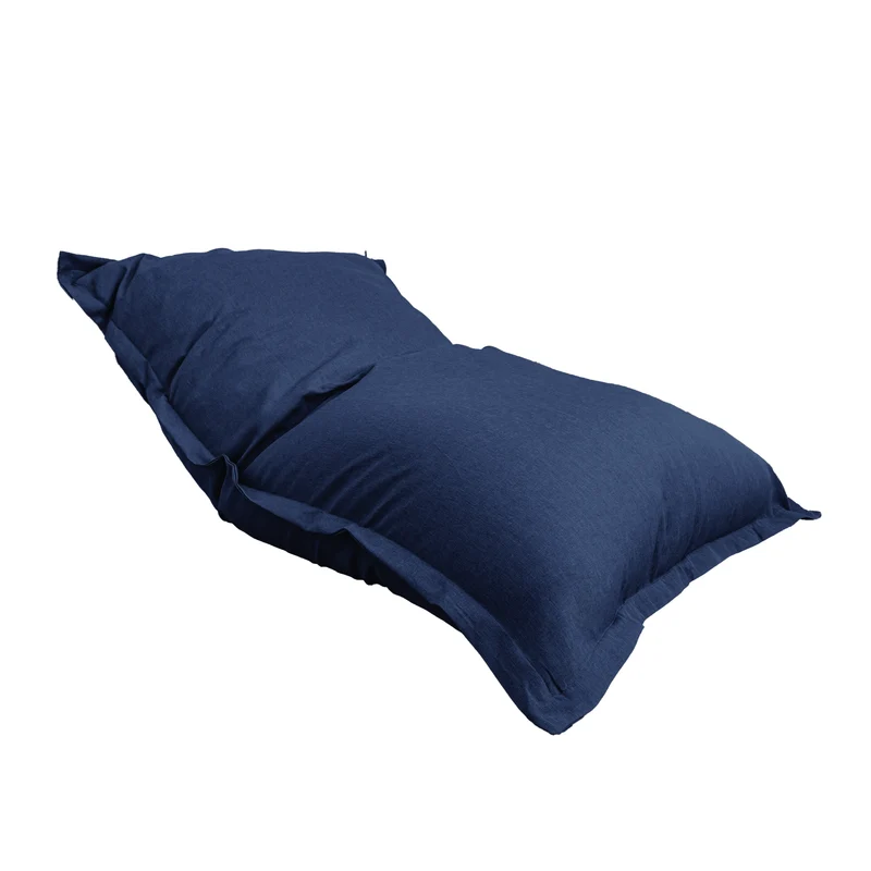 Pouf Géant XXL 190x155 Bleu Indigo - Effet Lin & Mousse (Canapé de Sol Design)