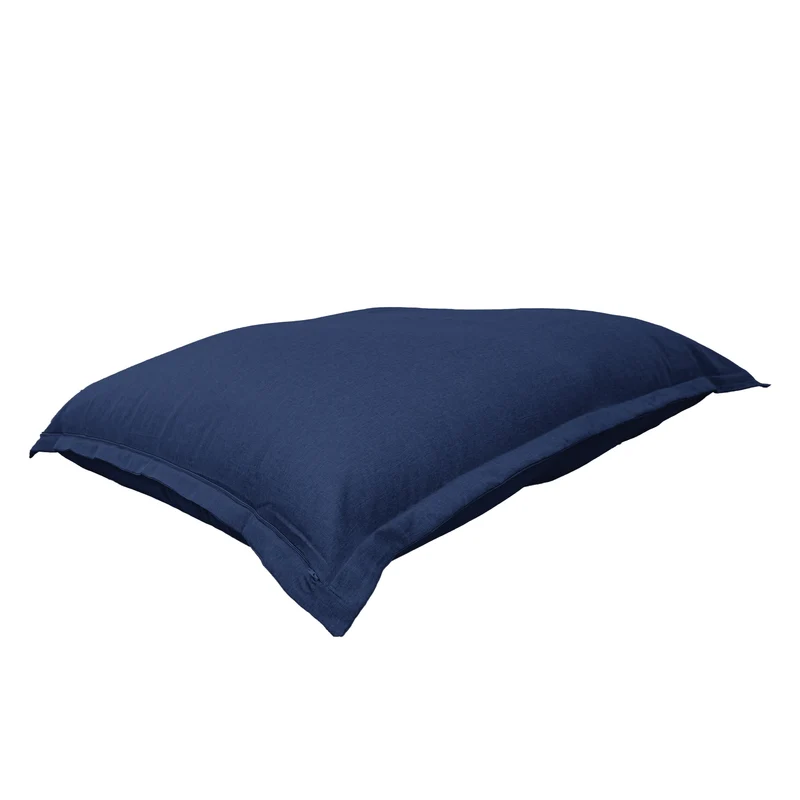 Pouf Géant XXL 190x155 Bleu Indigo - Effet Lin & Mousse (Canapé de Sol Design)