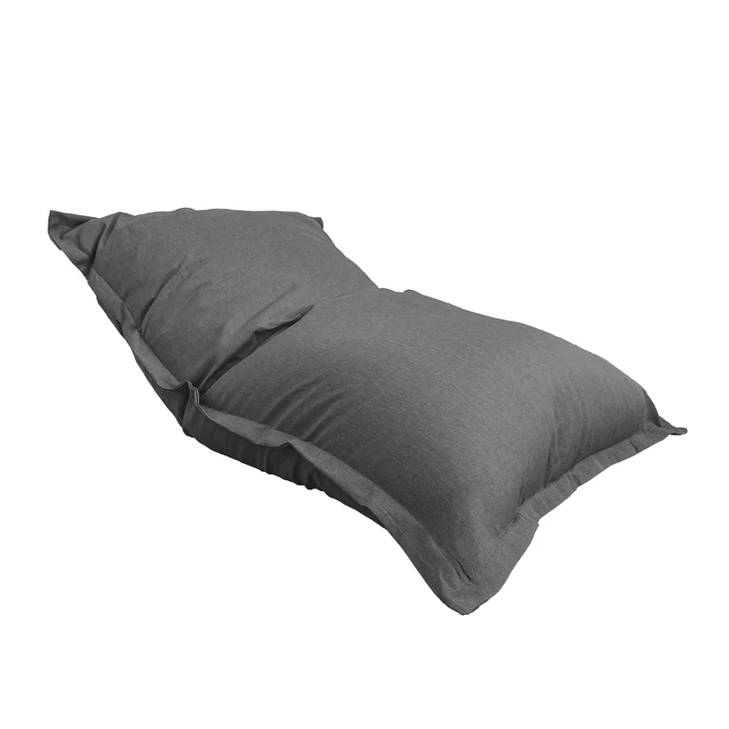 Pouf Géant XXL 190x155 Gris Chiné - Effet Lin & Mousse (Canapé de Sol Design)