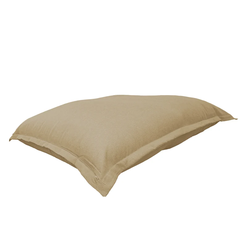 Pouf Géant XXL 190x155 Beige - Effet Lin & Mousse (Canapé de Sol Design)