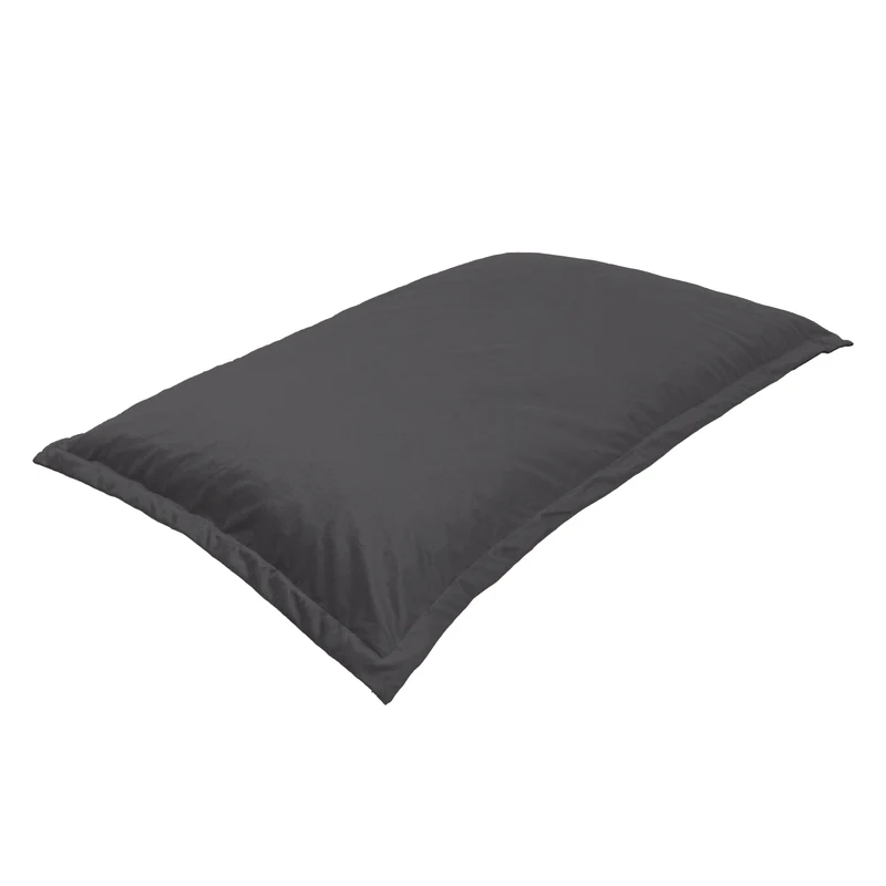 Pouf Coussin Géant XL 150x100 Gris Foncé - Velours & Mousse (Luxe & Confort)
