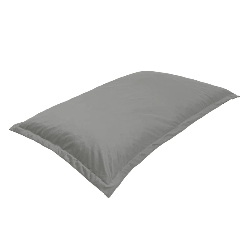 Pouf Coussin Géant XL 150x100 Gris Clair - Velours & Mousse (Luxe & Confort)