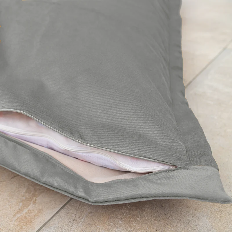 Pouf Coussin Géant XL 150x100 Gris Clair - Velours & Mousse (Luxe & Confort)