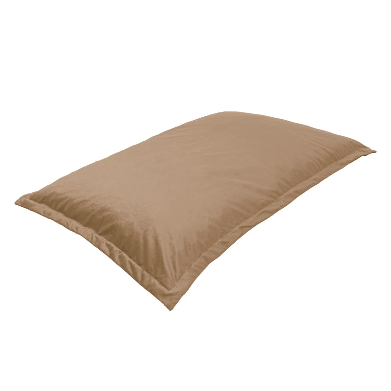 Pouf Coussin Géant XL 150x100 Beige - Velours & Mousse (Luxe & Confort)
