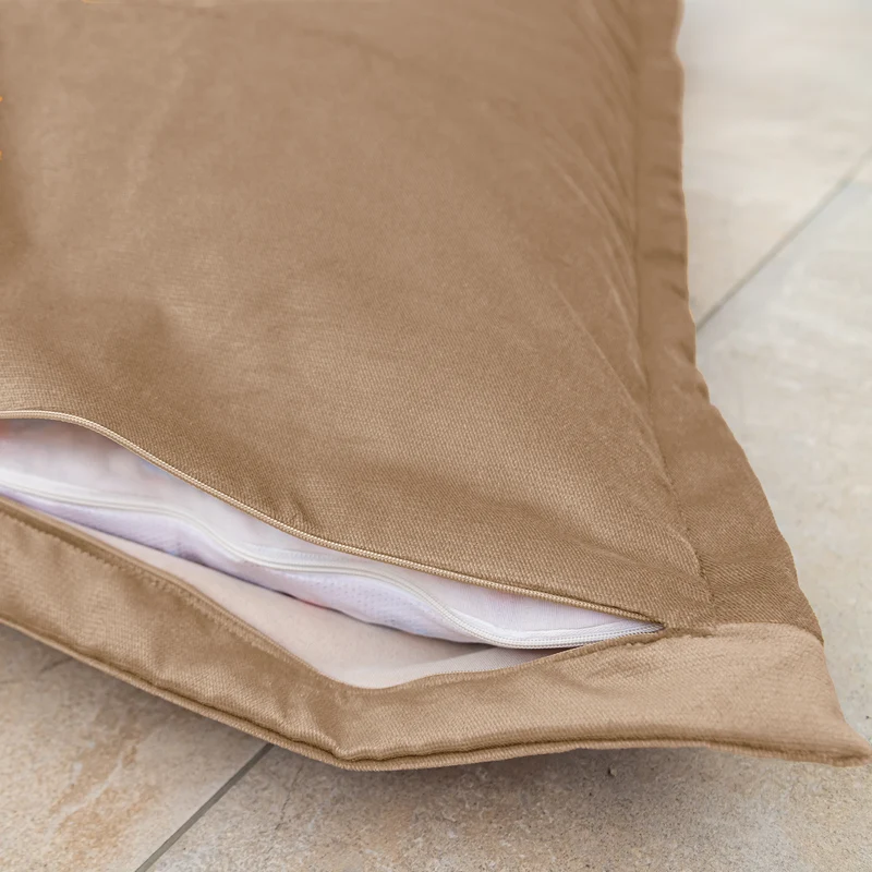 Pouf Coussin Géant XL 150x100 Beige - Velours & Mousse (Luxe & Confort)