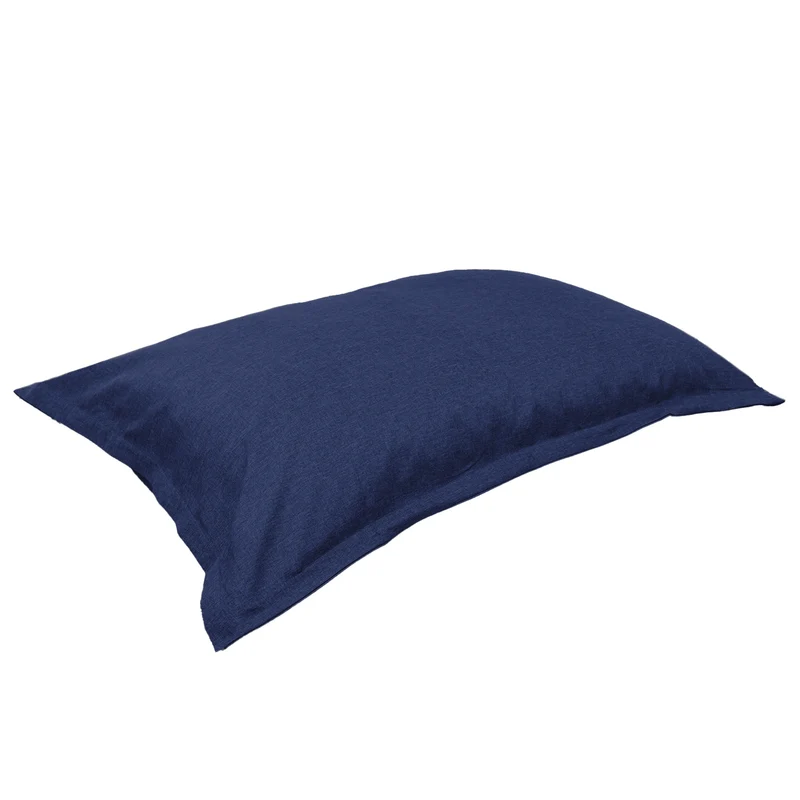 Pouf Coussin Géant XL 150x100 Bleu Indigo - Effet Lin & Mousse (Salon Chic)