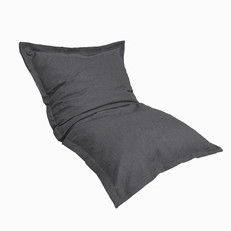 Pouf Coussin Géant XL 150x100 Gris Chiné - Effet Lin & Mousse (Salon Chic)