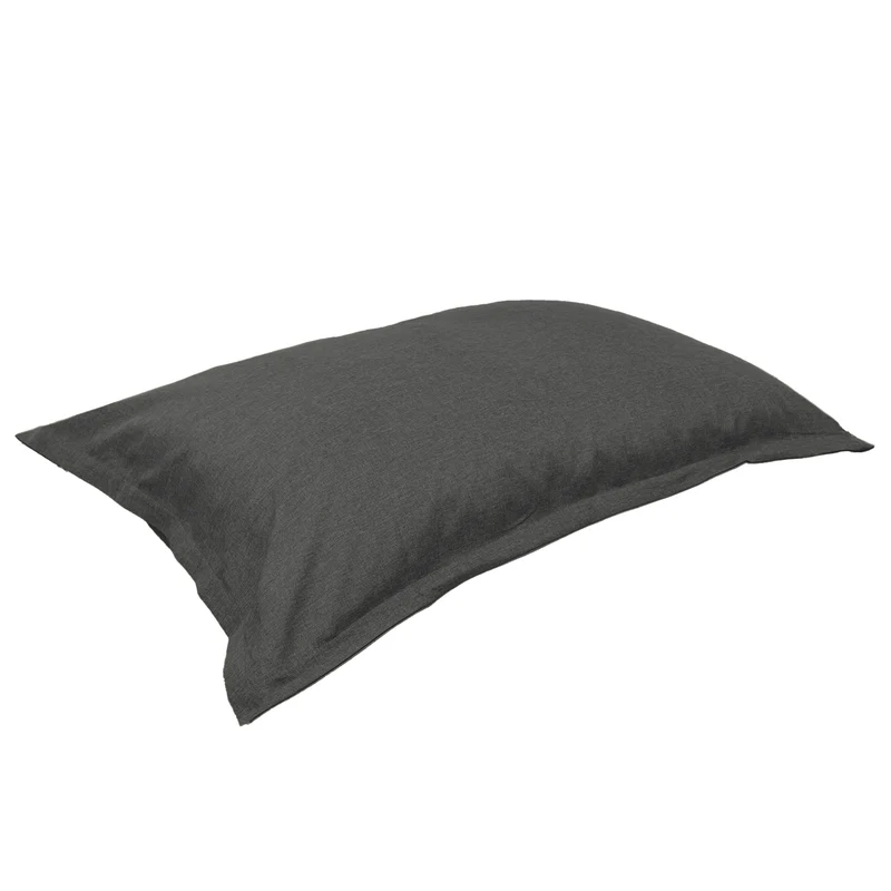 Pouf Coussin Géant XL 150x100 Gris Chiné - Effet Lin & Mousse (Salon Chic)