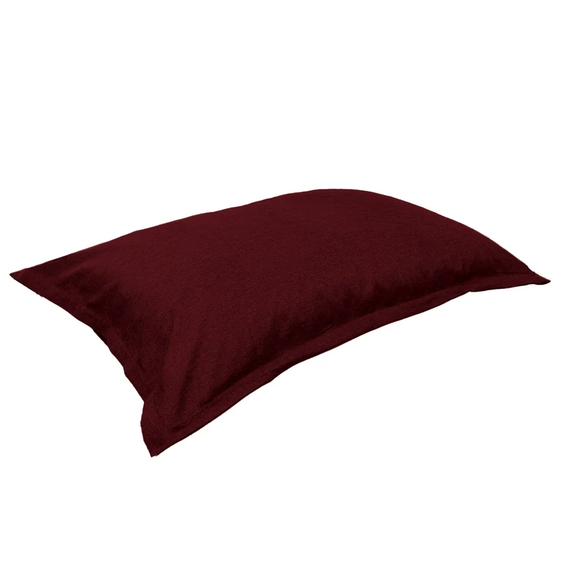 Pouf Coussin Géant XL 150x100 Prune - Effet Lin & Mousse (Salon Chic)