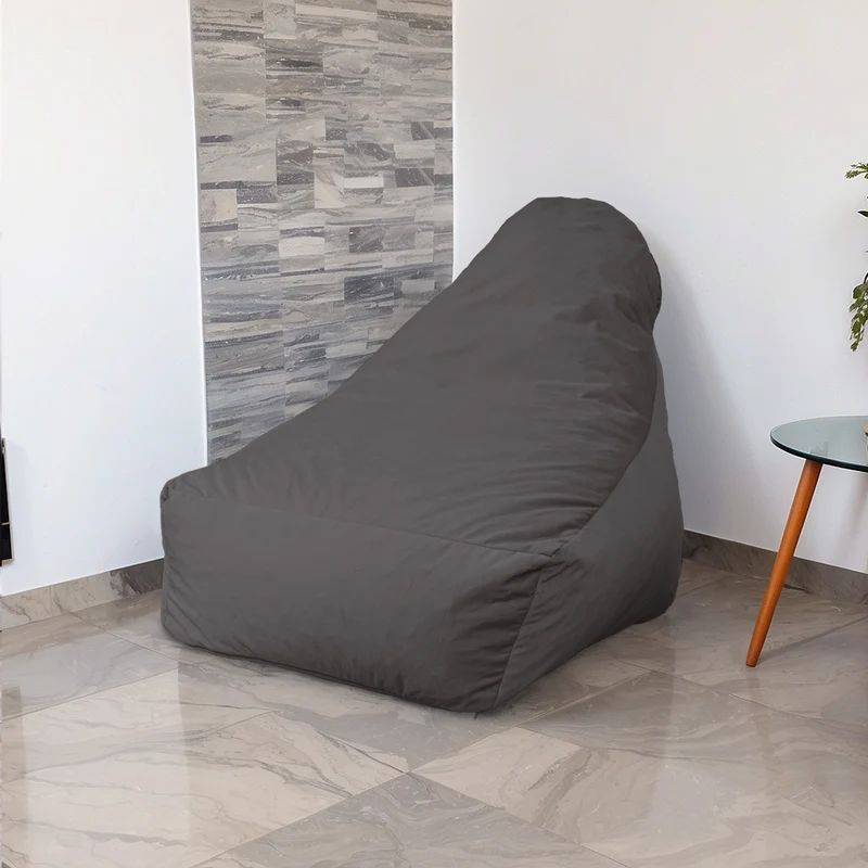 Fauteuil Pouf XXL 120x90 Gris Foncé - Velours Soyeux & Mousse (Luxe & Confort)