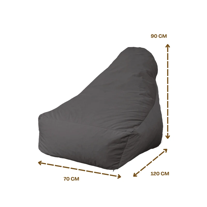 Fauteuil Pouf XXL 120x90 Gris Foncé - Velours Soyeux & Mousse (Luxe & Confort)