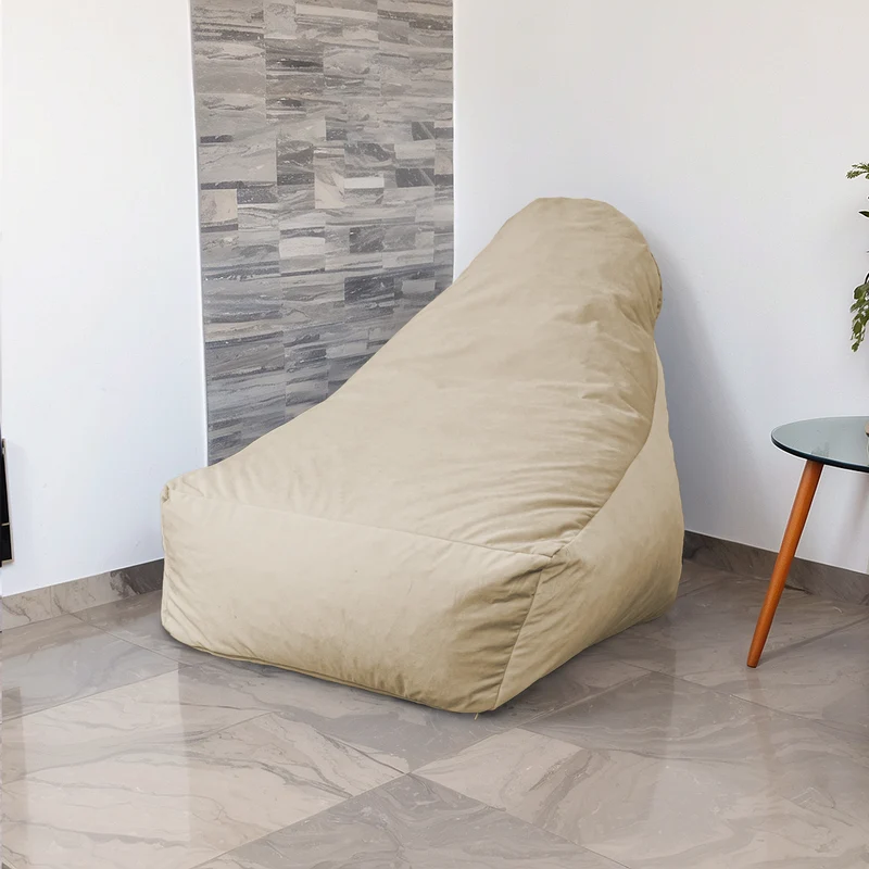 Fauteuil Pouf XXL 120x90 Crème - Velours Soyeux & Mousse (Luxe & Confort)
