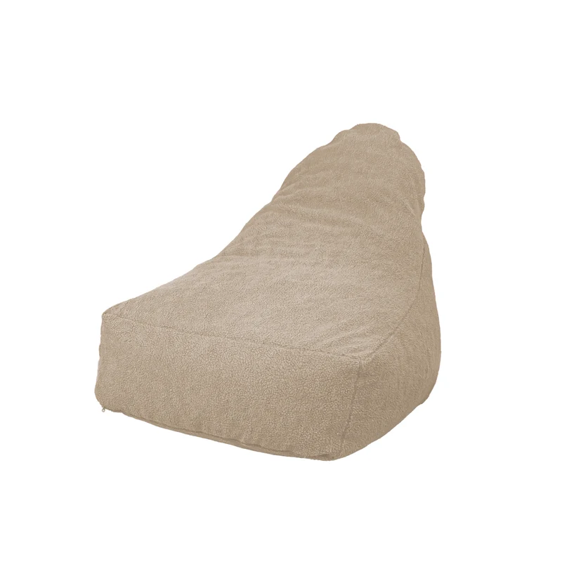 Fauteuil Pouf XXL 120x90 Beige - Tissu Sherpa & Mousse (Cocon Douceur)
