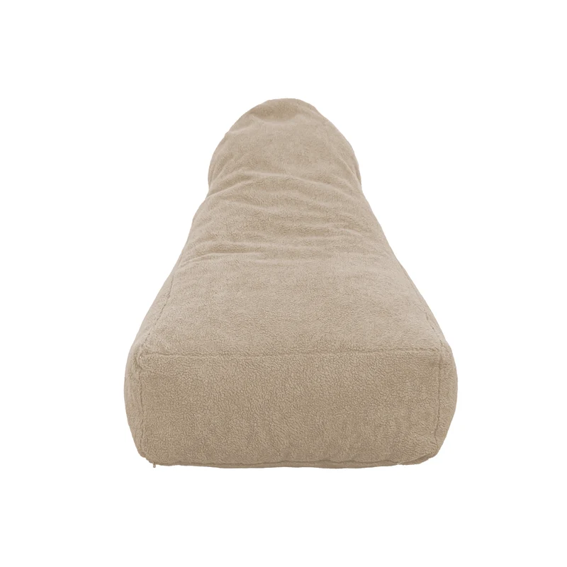 Fauteuil Pouf XXL 120x90 Beige - Tissu Sherpa & Mousse (Cocon Douceur)