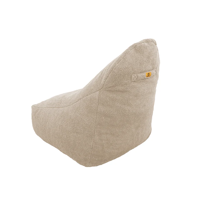 Fauteuil Pouf XXL 120x90 Beige - Tissu Sherpa & Mousse (Cocon Douceur)