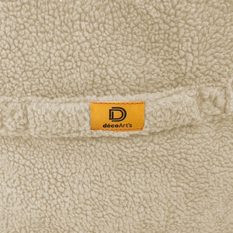 Fauteuil Pouf XXL 120x90 Beige - Tissu Sherpa & Mousse (Cocon Douceur)