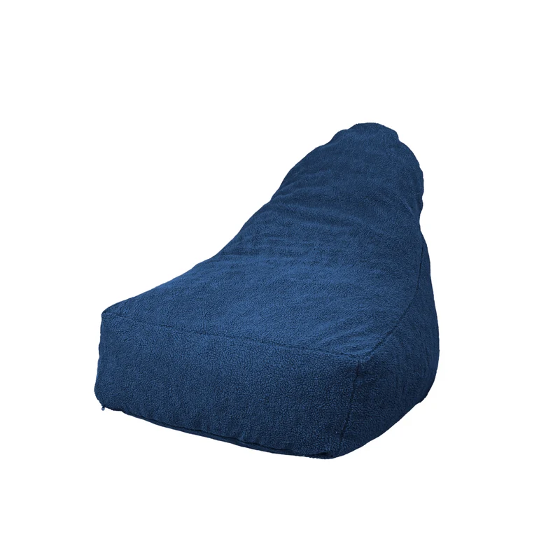 Fauteuil Pouf XXL 120x90 Bleu Pétrole - Tissu Sherpa & Mousse (Cocon Douceur)