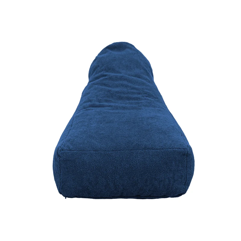 Fauteuil Pouf XXL 120x90 Bleu Pétrole - Tissu Sherpa & Mousse (Cocon Douceur)