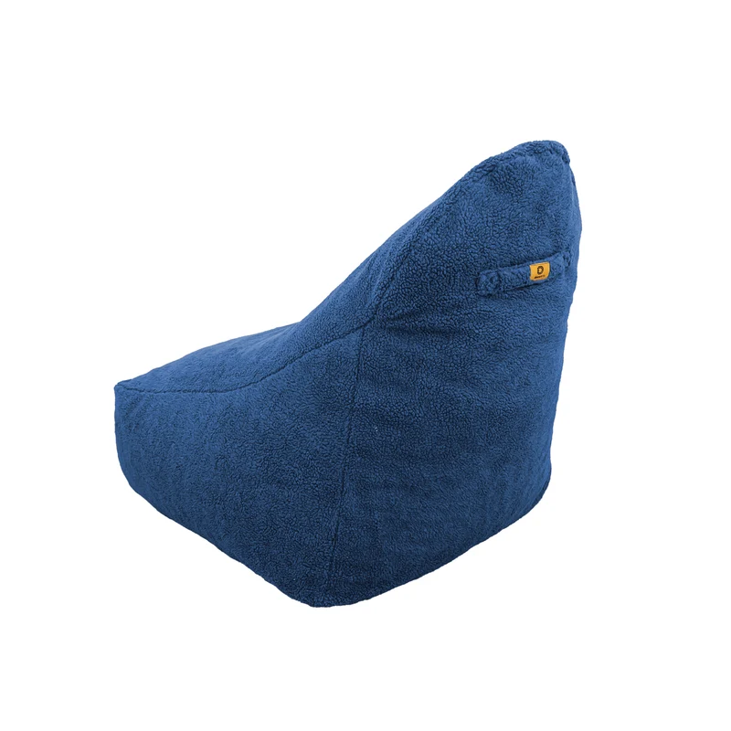 Fauteuil Pouf XXL 120x90 Bleu Pétrole - Tissu Sherpa & Mousse (Cocon Douceur)