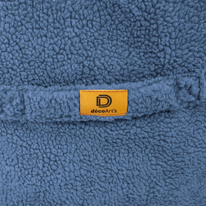 Fauteuil Pouf XXL 120x90 Bleu Pétrole - Tissu Sherpa & Mousse (Cocon Douceur)