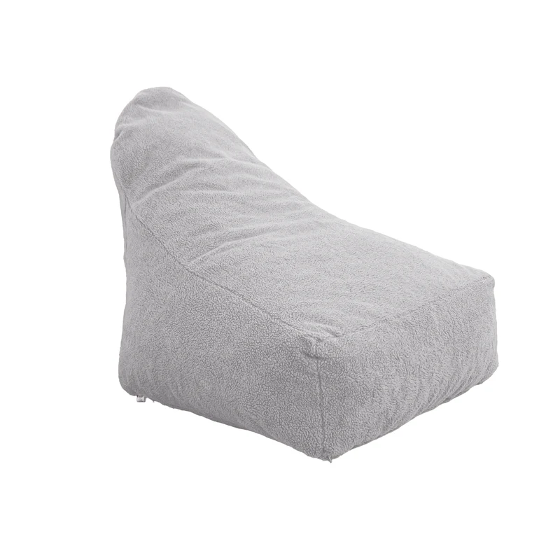 Fauteuil Pouf XXL 120x90 Gris Clair - Tissu Sherpa & Mousse (Cocon Douceur)