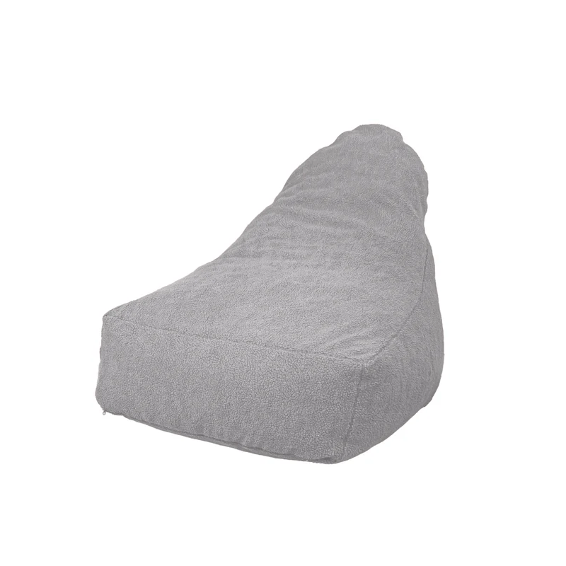 Fauteuil Pouf XXL 120x90 Gris Clair - Tissu Sherpa & Mousse (Cocon Douceur)