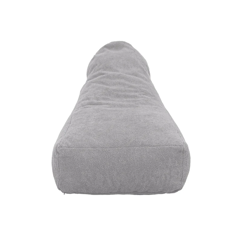 Fauteuil Pouf XXL 120x90 Gris Clair - Tissu Sherpa & Mousse (Cocon Douceur)