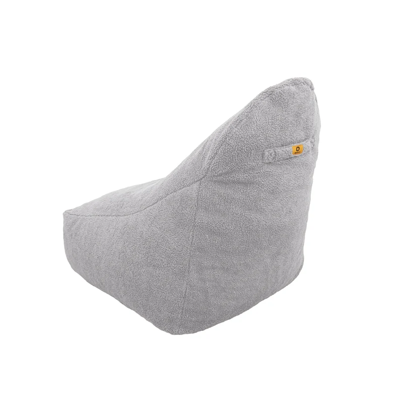 Fauteuil Pouf XXL 120x90 Gris Clair - Tissu Sherpa & Mousse (Cocon Douceur)