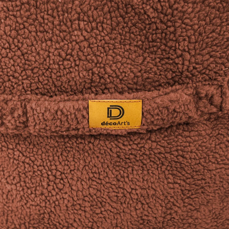 Fauteuil Pouf XXL 120x90 Terracotta - Tissu Sherpa & Mousse (Cocon Douceur)