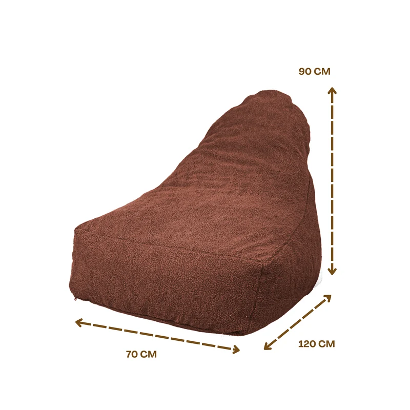 Fauteuil Pouf XXL 120x90 Terracotta - Tissu Sherpa & Mousse (Cocon Douceur)