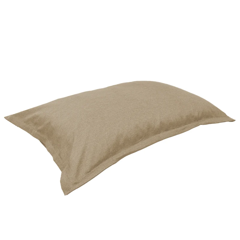 Pouf Coussin Géant XL 150x100 Beige - Effet Lin & Mousse (Salon Chic)