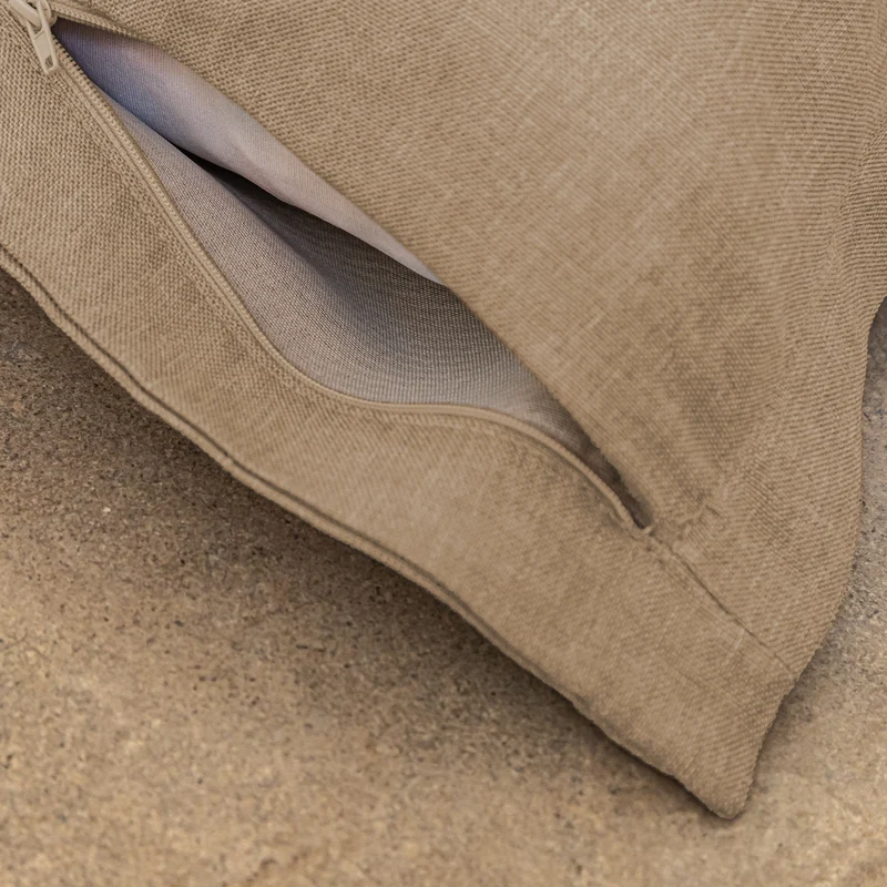Pouf Coussin Géant XL 150x100 Beige - Effet Lin & Mousse (Salon Chic)