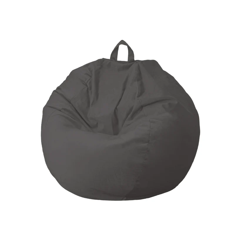 Pouf poire XL d'intérieur en tissu velours - 110x120 cm - Gris foncé