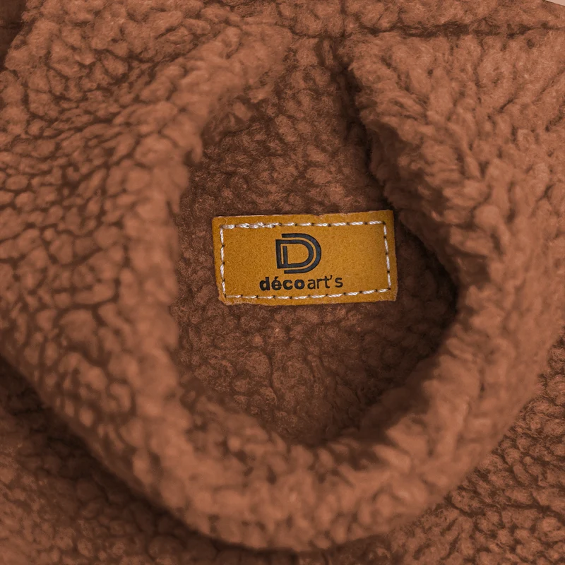 Pouf poire XL d'intérieur en tissu sherpa - 110x120 cm - Terracotta