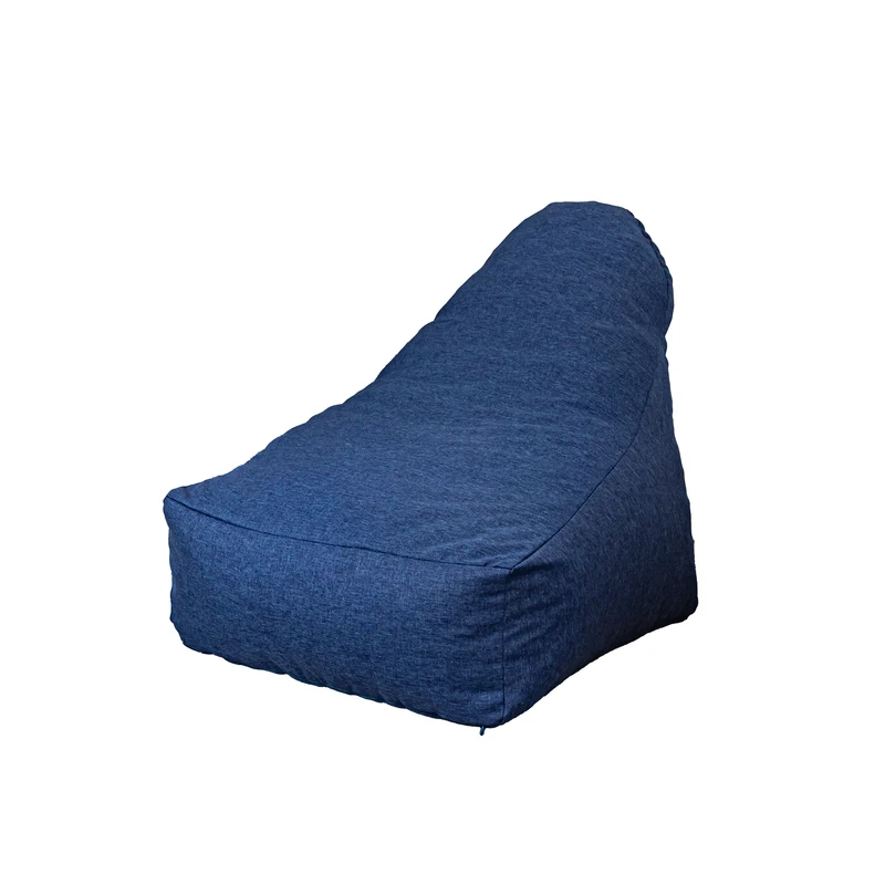 Fauteuil Pouf XXL 120x90 Bleu Indigo - Tissu Effet Lin & Mousse (Confort Salon)
