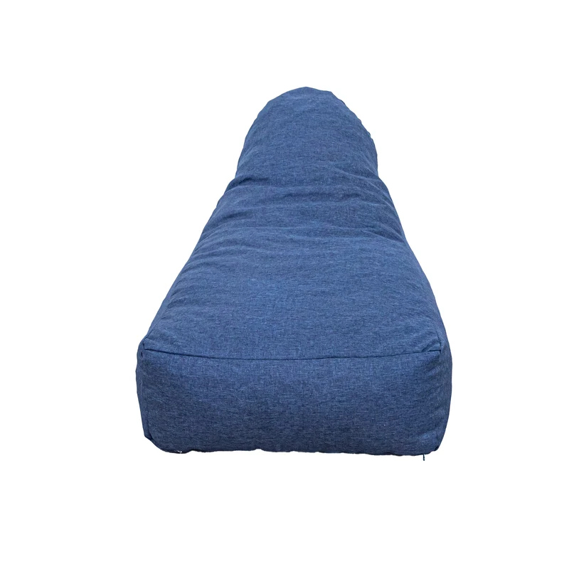 Fauteuil Pouf XXL 120x90 Bleu Indigo - Tissu Effet Lin & Mousse (Confort Salon)