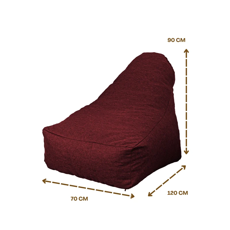Fauteuil Pouf XXL 120x90 Prune - Tissu Effet Lin & Mousse (Confort Salon)