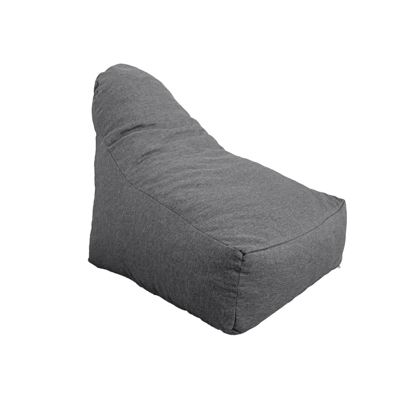Fauteuil Pouf XXL 120x90 Gris Chiné - Tissu Effet Lin & Mousse (Confort Salon)