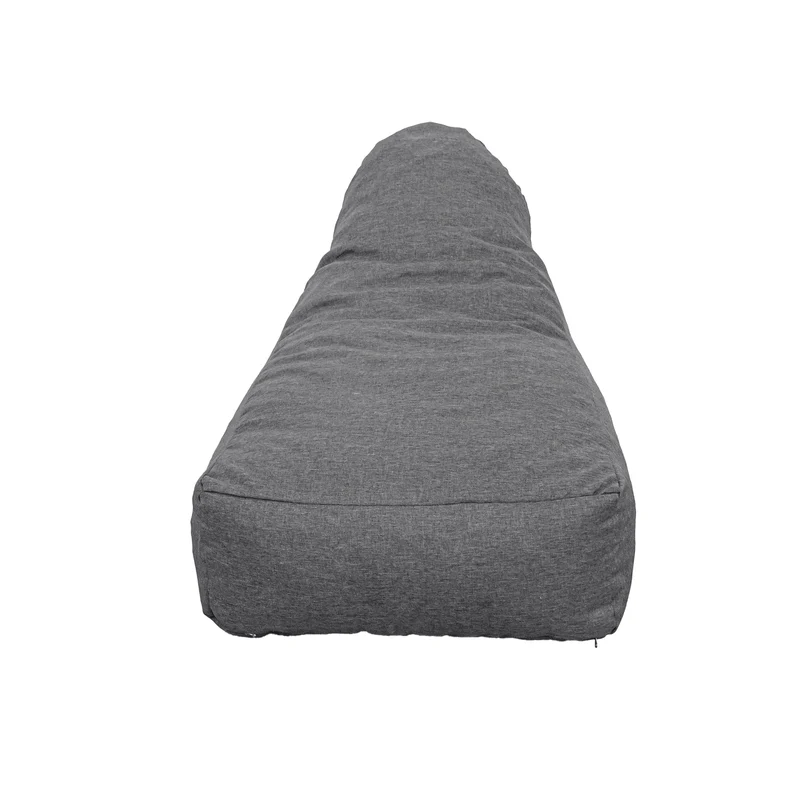 Fauteuil Pouf XXL 120x90 Gris Chiné - Tissu Effet Lin & Mousse (Confort Salon)
