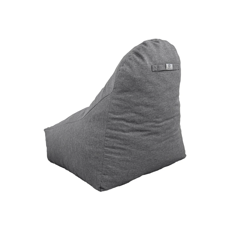 Fauteuil Pouf XXL 120x90 Gris Chiné - Tissu Effet Lin & Mousse (Confort Salon)