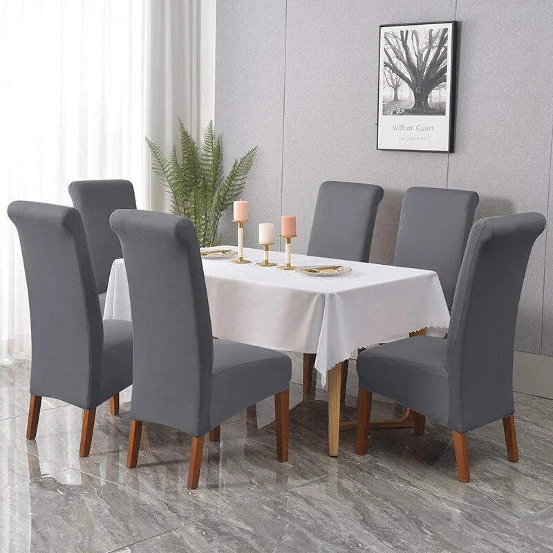 Housses de chaises hautes extensibles en lycra couleurs unies
