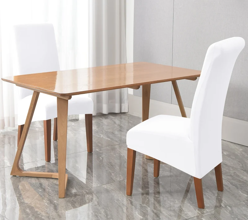 Housses de chaises hautes extensibles en lycra couleurs unies