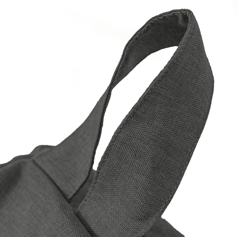 Pouf poire XL d'intérieur en tissu effet lin - 110x120 cm - Gris chiné