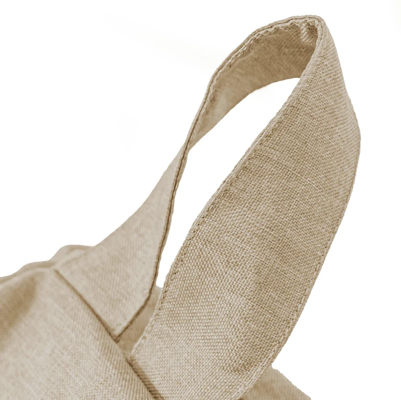Pouf poire XL d'intérieur en tissu effet lin - 110x120 cm - Beige