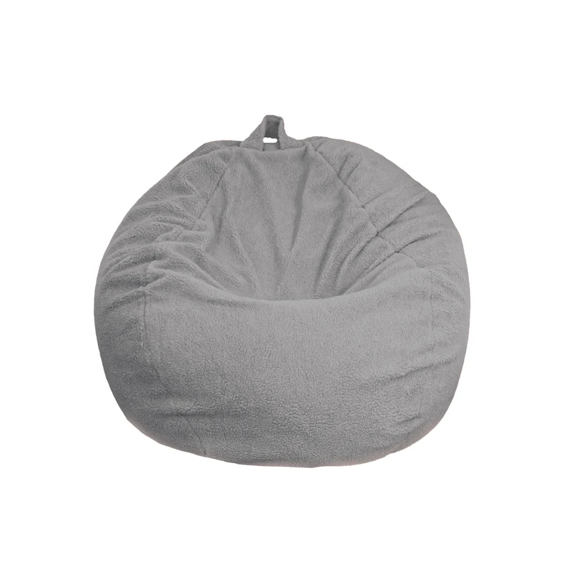 Pouf Poire Géant XXL 120x150 Gris Clair - Tissu Sherpa & Mousse (Cocon Ultime)