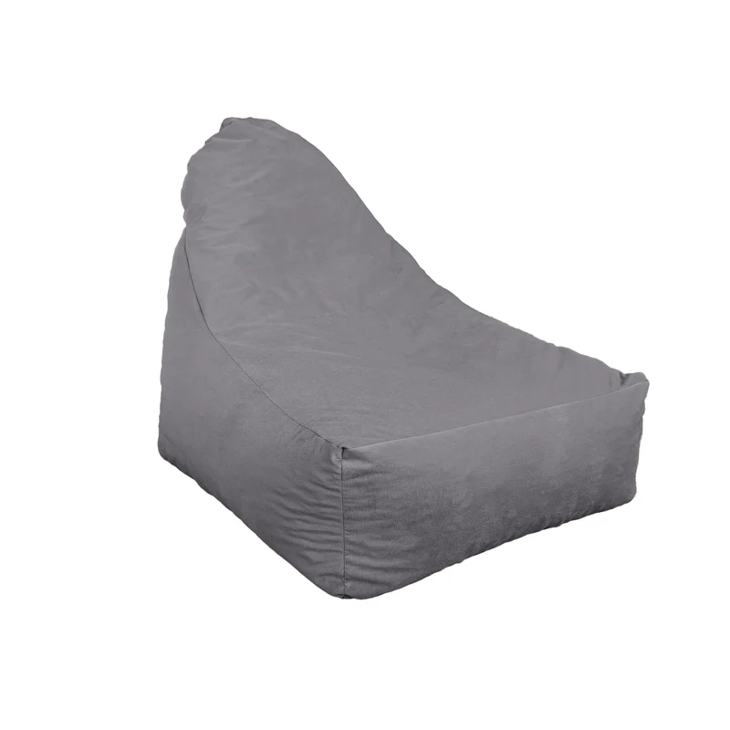 Fauteuil Pouf XXL 120x90 Gris Clair - Velours Soyeux & Mousse (Luxe & Confort)