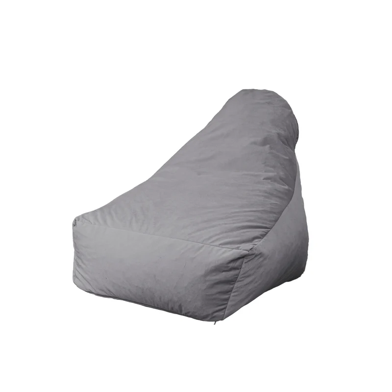 Fauteuil Pouf XXL 120x90 Gris Clair - Velours Soyeux & Mousse (Luxe & Confort)