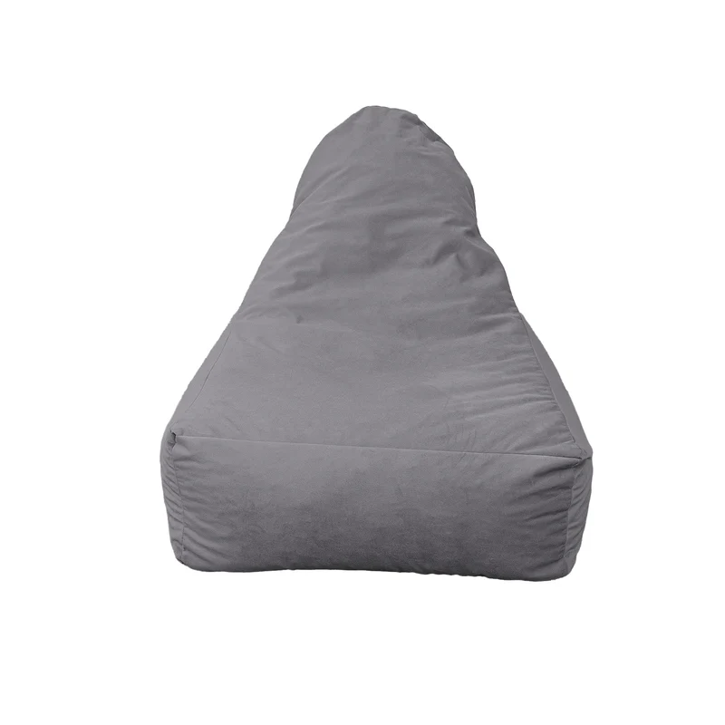 Fauteuil Pouf XXL 120x90 Gris Clair - Velours Soyeux & Mousse (Luxe & Confort)