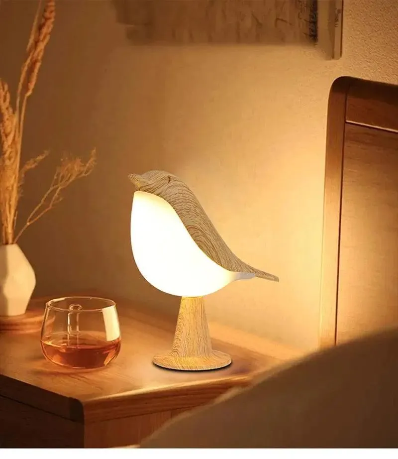 Lampe LED Oiseau En Bois